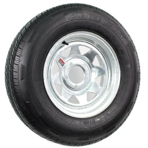 Radial Trailer Tire On Rim ST205/75R14 205/75-14 5 Lug Wheel Galvanized Spoke - Walmart.com ...