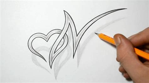 Letter N and Heart Combined - Tattoo Design Ideas for Initials | Tattoo lettering design, Heart ...