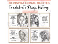 Motivational Quotes Posters Inspirational Quotes Black History Bulletin Board Display by Teach ...