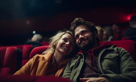 Premium AI Image | Happy couple has a date at the cinema