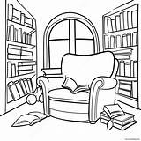Cozy Reading Nook Library Coloring Page 4751 3787 sketch template