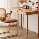 Corrigan Studio Desk Solid Wood Original Wood Color Writing Desk Cherry ...