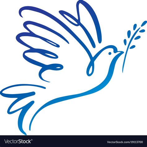 Dove of peace icon flying bird peace concept Vector Image