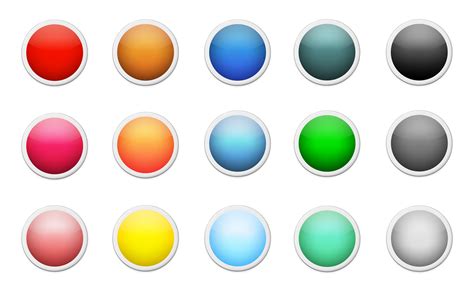 Set of colored round buttons 699359 Vector Art at Vecteezy