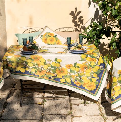 Etruscan Garden Square Tablecloth 170cm - 100% Linen - Made in Italy ...