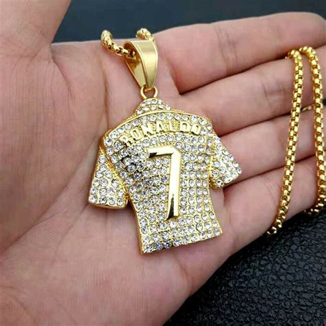 Men's Necklace Football 7 Pendant With Stainless Steel Chain and Iced Out Bling | eBay ...