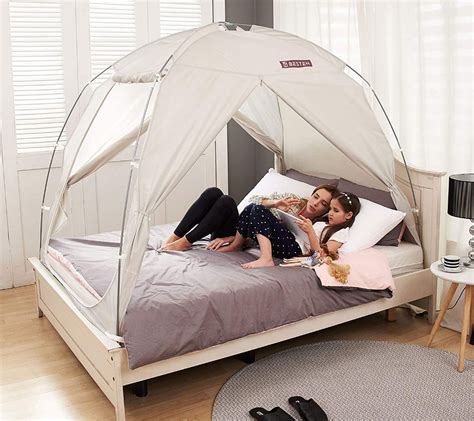 Amazon.com: BESTEN Floorless Indoor Privacy Tent on Bed with Color Poles for Cozy Sleep in ...