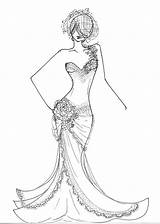 Fashion Model Outline Coloring Pages sketch template