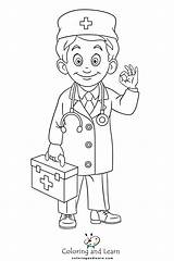 Coloring African American Doctor Pages sketch template