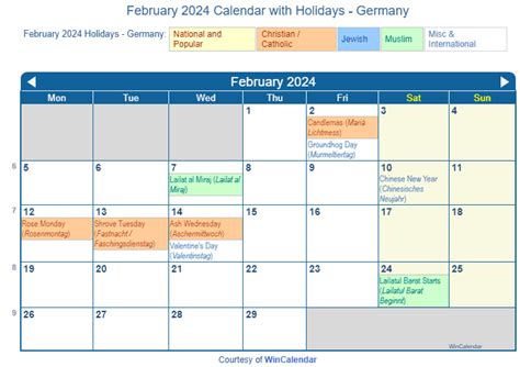 Wincalendar February 2024 Calendar With Holidays - Gael Pattie