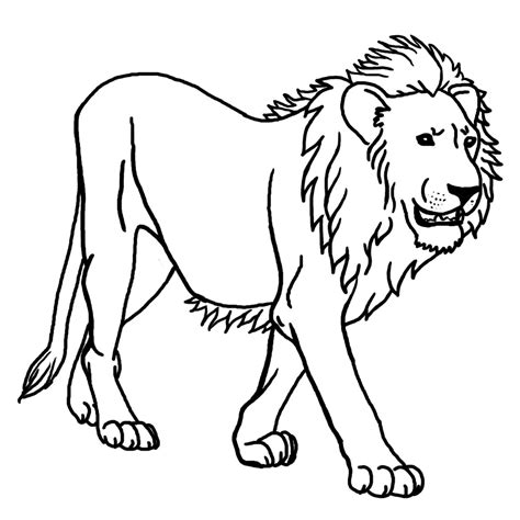 Lion black and white lion outline clipart - WikiClipArt