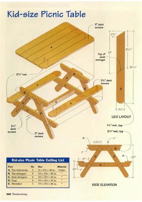 Kid size picnic table woodworking plan | Picnic table, Picnic table ...