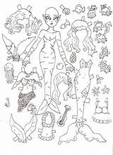 Mermaid Black And White Miss Missy Paper Dolls  sketch template