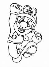 Mario From Super Odyssey Coloring Page  Free Printable sketch template