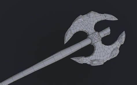 Two-handed Fantasy Axe 3D Model by ErnestoDelgado
