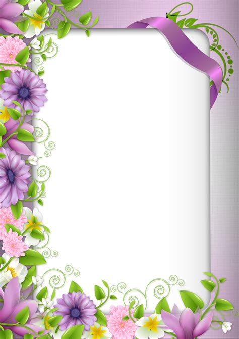 Transparent PNG Photo Frame with Purple Flowers | Flower picture frames, Flower frame, Colorful ...