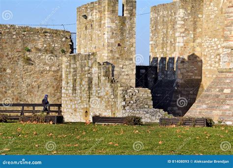 The One of the Largest Medieval Fortress in Europe Lowlands, Smederevo Fortress Stock Image ...