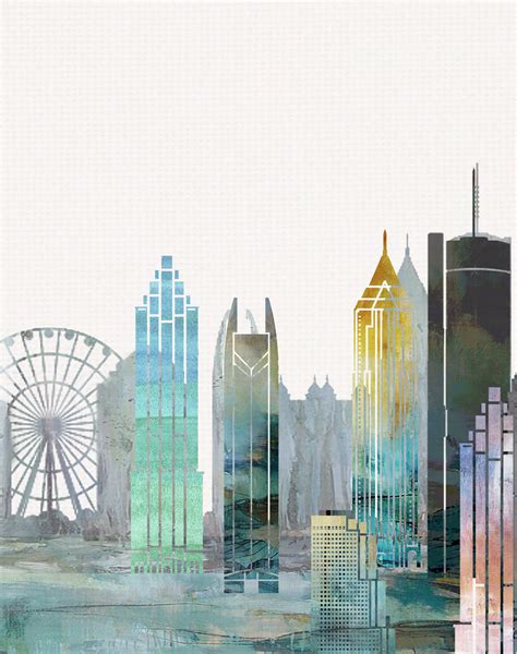 Atlanta Skyline Art Print Poster Modern Wall Art New Home - Etsy