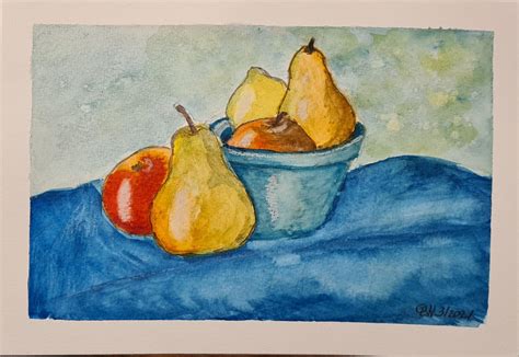 Fruit bowl in watercolors : r/Watercolor