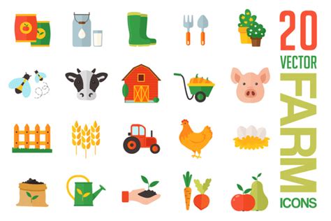 Farm Free Icons Vector Template - LTHEME