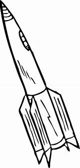 Rocket Coloring Ship Space Pages Drawing Outline Simple Kids Rockets  sketch template
