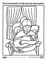 Breastfeeding Pages Printable Coloring sketch template