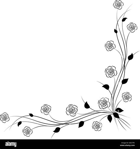 Simple floral background in black and white Stock Vector Image & Art ...