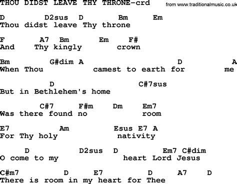 Top 500 Hymn: Thou Didst Leave Thy Throne - lyrics, chords and PDF