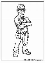 Construction Worker Coloring Page sketch template