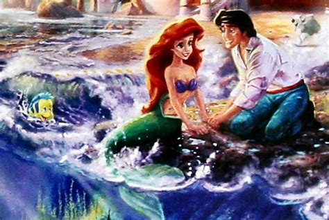 The Little Mermaid (Disney Dreams IX) by Thomas Kinkade 18" x 27" Signed and Numbered (S/N ...