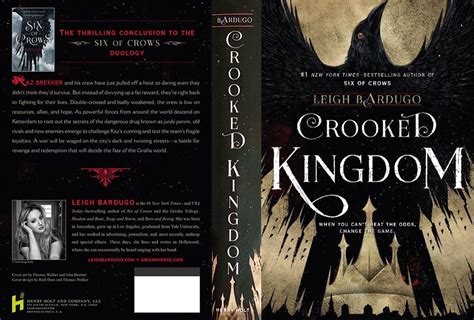 a book cover for crooked kingdom with an image of a black bird on it's back