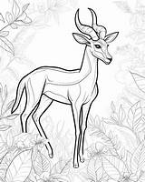 Coloring Gazelle Pages Springbok Printable Preschool Drawing Animal  sketch template