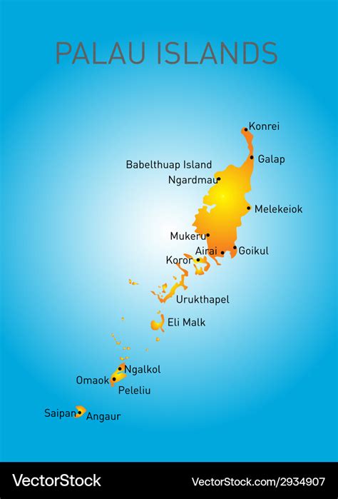 Palau map Royalty Free Vector Image - VectorStock