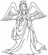 Coloring Pages Of Christmas Angels sketch template