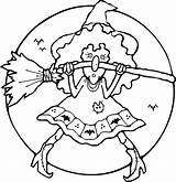 Halloween Witch Coloring Pages For Kids sketch template