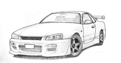 Nissan Skyline R34 Coloring Page - Sarah Robert's Coloring Pages