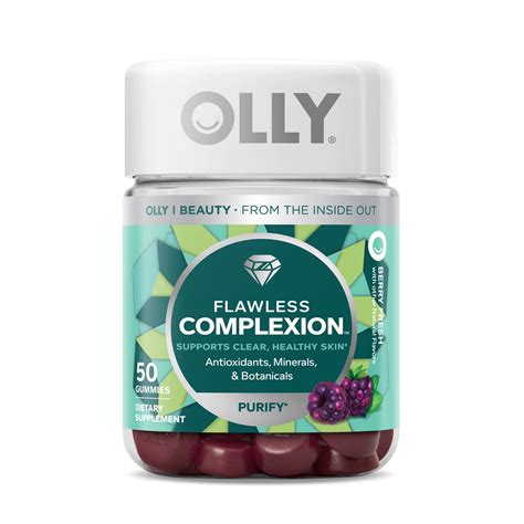 OLLY Flawless Complexion Gummy, Skin Support, Vitamins E, A, Zinc, 50 ...