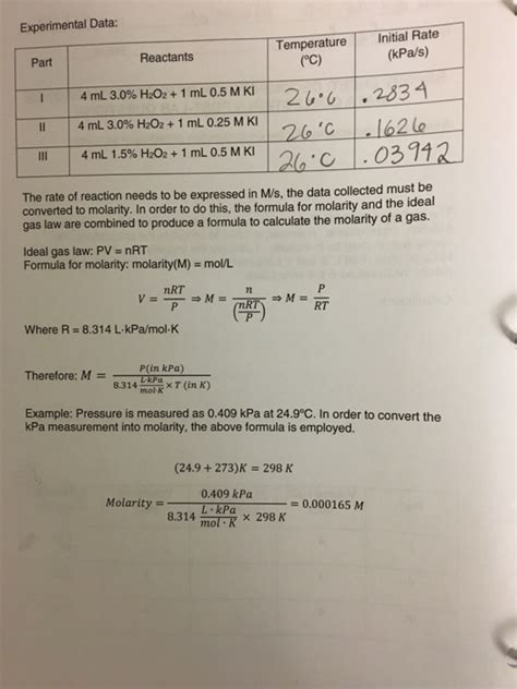 Solved: REPORT SHEET: DECOMPOSITION OF HYDROGEN PEROXIDE D... | Chegg.com