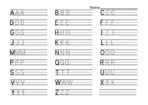 Alphabet Writing Practice Printable | Learning Printable Alphabet Writing Worksheets ...