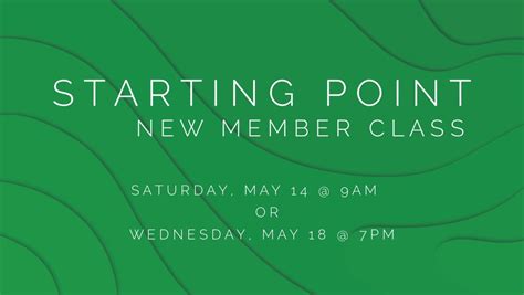 Starting Point New Member Class | The Point 937