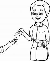 Lady Handing Money To Shopkeeper coloring Book  AVCMS sketch template