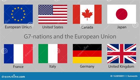 Great World Leaders G7-nations Group Of Seven Intergovernmental Economic Organization Flags ...