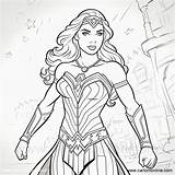 Wonderwoman Colouring Pages sketch template