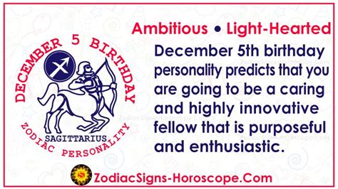 December 5 Zodiac (Sagittarius) Horoscope Birthday Personality and ...