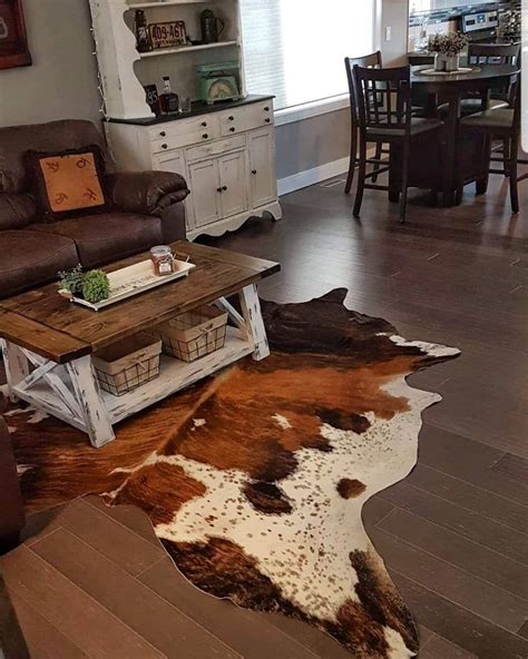 Handpicked Brazilian cowhide rug in unique brown white with some black ...