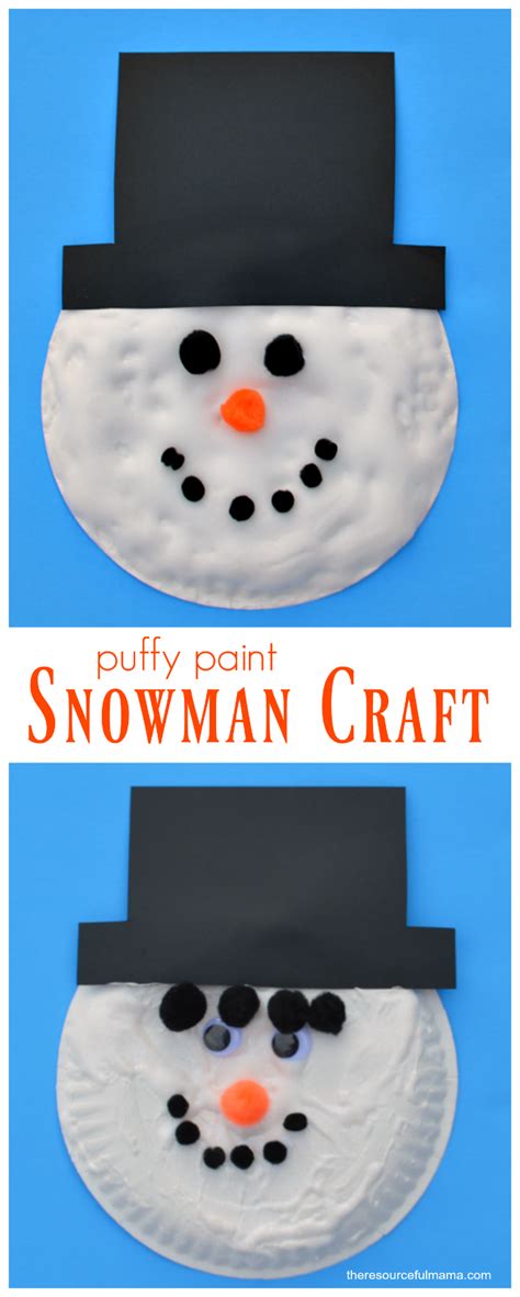 Puffy Paint Snowman Kid Craft - The Resourceful Mama