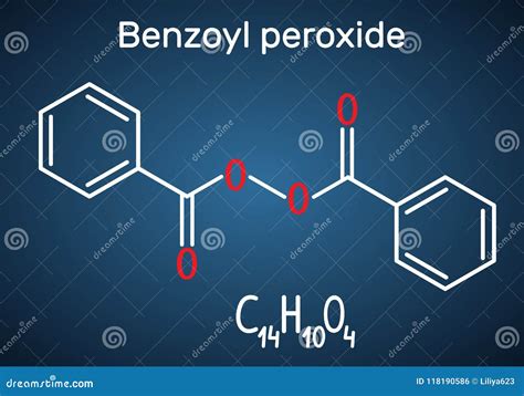 Benzoyl Peroxide BPO Molecule. Structural Chemical Formula and Stock Vector - Illustration of ...