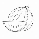 Simple coloring Page Isolated Black And White watermelon For  sketch template