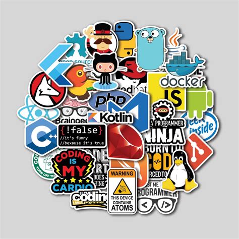 Sticker PACK PROGRAMMING & CODING | Laptop TUMBLR STICKER | Helmet ...