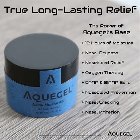 Buy Aquegel Nasal Moisturizer (Original), 12-Hour Nasal Moisture Relief, Water Based Nose Gel ...